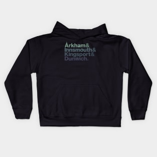 Lovecraft Locations - gloom Kids Hoodie